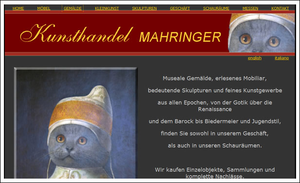 Webdesign Referenz Kunsthandel Mahringer